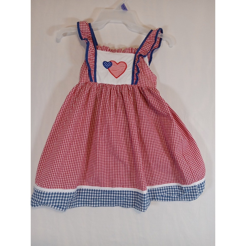Americana-themed smocked dress Lil‎ Cacuts Size 5 Fourth July Summer Beach